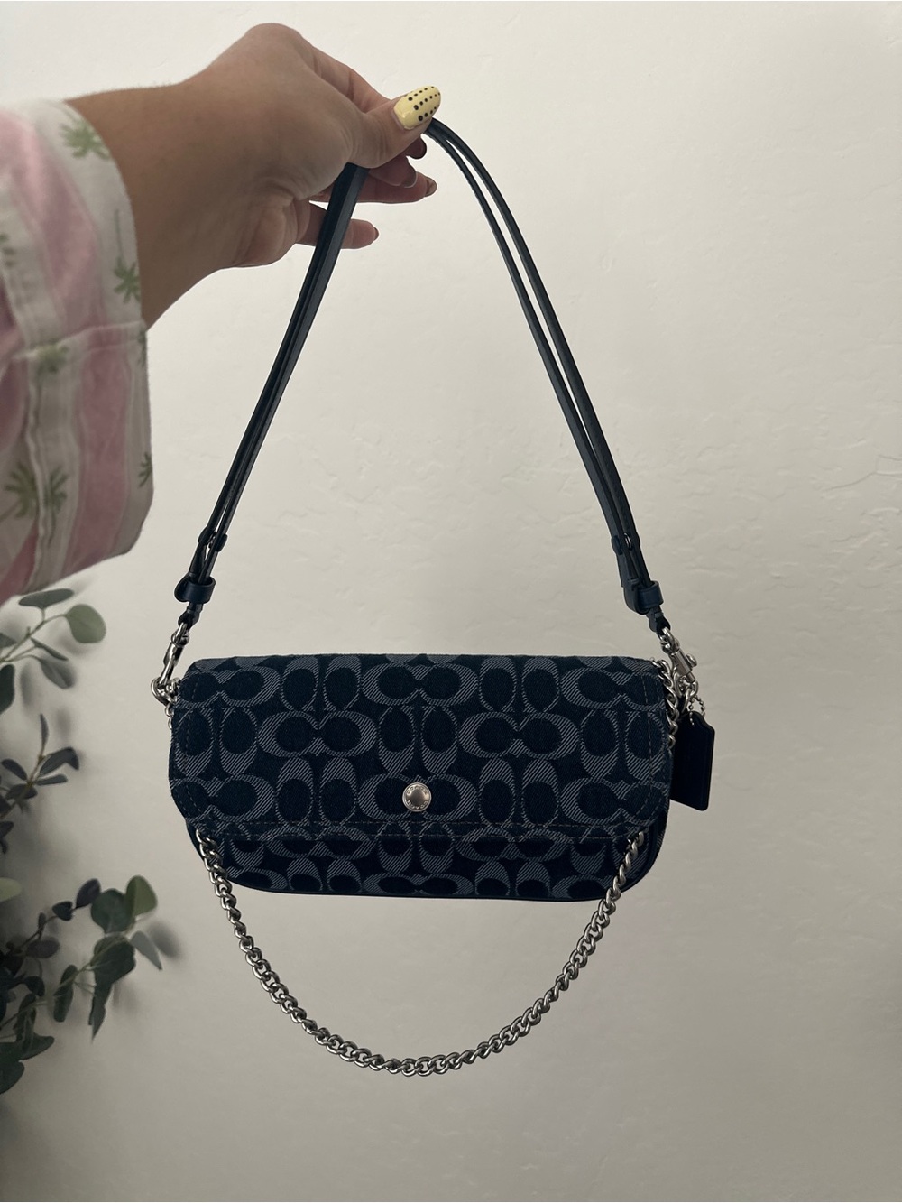Coach Brook Signature Jacquard Denim Shoulder Bag
